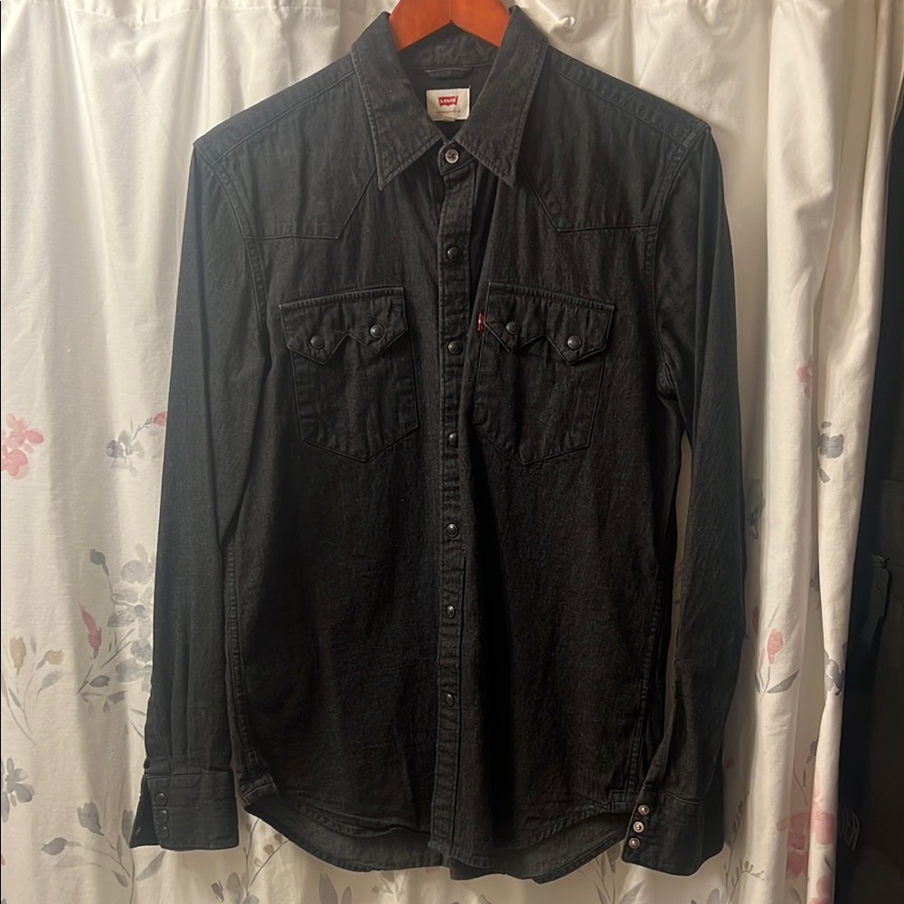 Levi's Men's Black Denim Shirt